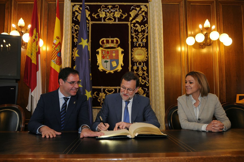 Cospedal y Rajoy con el presidente de la diputación provincial de Cuenca