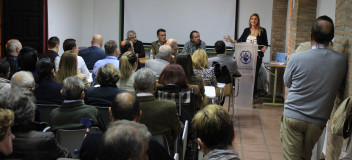 Agudo durante su intervención en el congreso local del PP de Madridejos (Toledo)