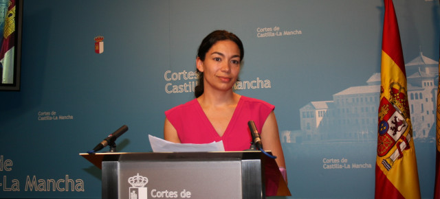 Alonso durante la rueda de prensa en las Cortes de Castilla-La Mancha
