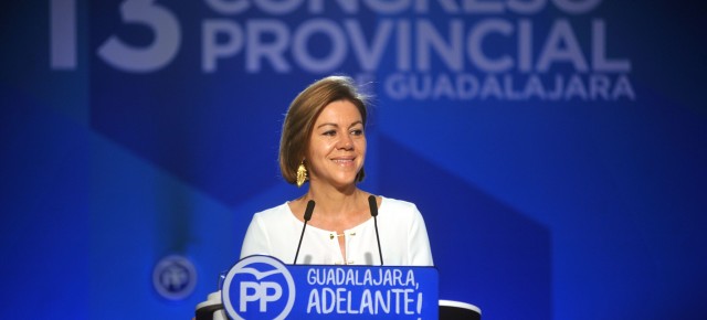Cospedal durante su intervención en el Congreso provincial de Guadalajara
