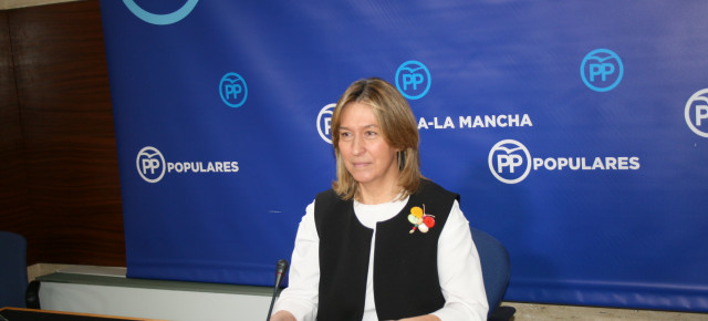 Guarinos durante la rueda de prensa en las Cortes de Castilla-La Mancha