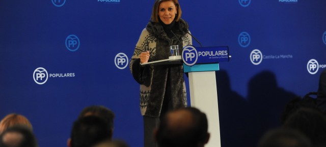 Cospedal durante su intervención en la Junta Directiva del PP de Cuenca