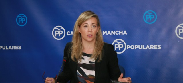 Merino en rueda de prensa en las Cortes de Castilla-La Mancha