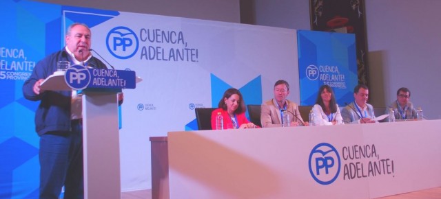 Tirado durante su intervención en el Congreso provincial del  PP de Cuenca